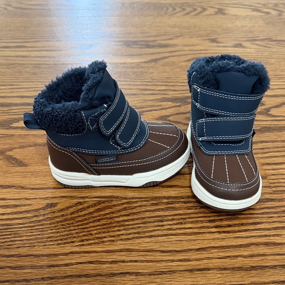 H&M Toddler Waterproof Blue and Brown Winter Boots
